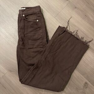 Chocolate Brown Soft Jeans - WIDE leg